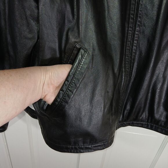 ​Torriani Ispiraizone Italiana Men's Black Leather Jacket L Bomber Style Mod - Picture 10 of 16